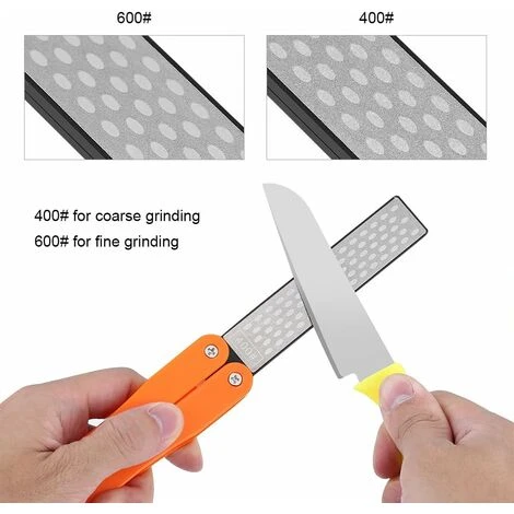 SOEKAVIA 400/600 Affilacoltelli Grana, Pietra Per Affilare Diamantata A Doppia Faccia Pieghevole Per Cucina Da Giardino Da Campeggio All'aperto (giallo) - immagine 5