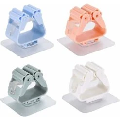 SOEKAVIA Portascopa 4 Pezzi, Portaoggetti Autoadesivo Da Parete, Portascopa Da Parete Multifunzionale Porta-appendino Per La Tua Cucina, Garage, Lavanderia