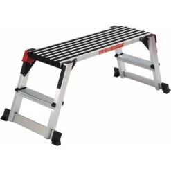 Scaletta Pieghevole, Scala Da Lavoro, Piattaforma Rettangolare, In Lega D'Alluminio, Di Colore Argento