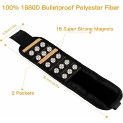 Braccialetto Magnetico Con Potenti Magneti, Strumenti Regalo Con 15 Magneti Per Tenere Viti / Chiodi / Trapani, Strumento Fai Da Te Cintura Strumento Falegname