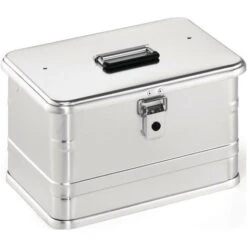No Name Cassetta In Alluminio L432xP335xH275mm 29l Con Serrature A Leva Ribaltabili Con Fori
