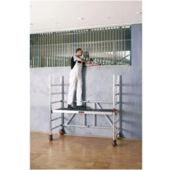 No Name Trabattello Su Ruote Zifa P2 Funzionante In Alluminio L750xL1800mm.Altezza Trabattello 1830mm 2kN/m² LAYHER