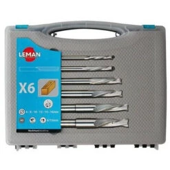 Leman - Coffret 6 Meches à Mortaiser Acier Coupe Helicoidale / Rotation Droite
