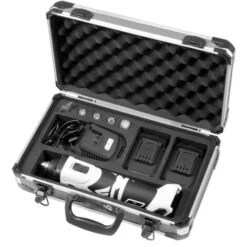 Smerigliatrice Diritta A Batteria STAHLWERK Con Tecnologia Brushless Per Lavori Di Smerigliatura E Fresatura Di Metallo, Legno, Plastica, Con 2 Batterie.