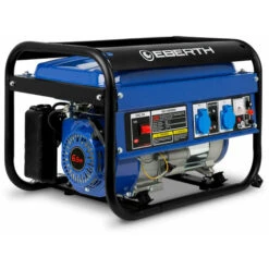 EBERTH 3000 Watt Generatore Di Corrente Portatile Gruppo Elettrogeno 6,5 CV Motore A Benzina 4T, Monofase 2x 230V, 1x 12V, Regolatore Di Volt Automatico AVR, Protezione Da Mancanza Olio, Voltametro