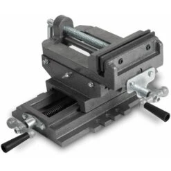 EBERTH Morsa A Croce Per Trapano A Colonna, 2 Assi, Tavola Trasversale Con Larghezza Ganasce 150 Mm, Larghezza Massima Di Serraggio 150 Mm, Morsa A Croce In Ghisa E Acciaio, Morsa Trapano