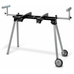 EBERTH Banco Di Lavoro Con Cavalletto Per Macchine 2700mm (136 Kg Capacità, 830 Mm Altezza Del Tavolo, Supporto Dei Rulli, Piedi Pieghevoli, Rotelle Per Il Trasporto)