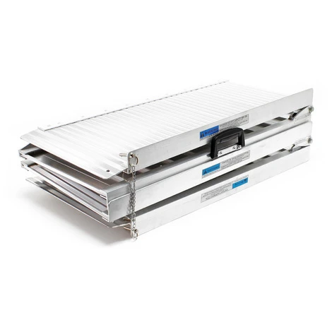 Rampa Sedie A Rotelle Pieghevole In 4 Sez Rampa Di Carico Alluminio 213cm 270kg Rampa A Valigetta