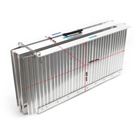 Rampa Sedie A Rotelle Pieghevole In 4 Sez Rampa Di Carico Alluminio 213cm 270kg Rampa A Valigetta - immagine 3