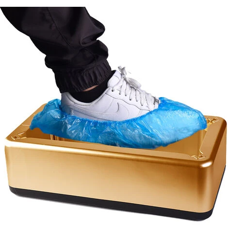 Dispenser Automatico Copriscarpe Monouso Casa Ufficio Struttura Robusta Oro - immagine 3