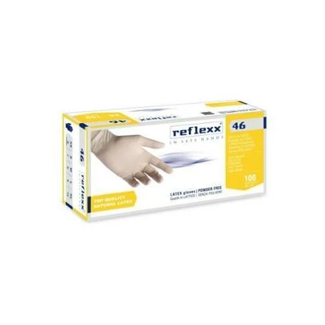 GUANTI MONOUSO R46 IN LATTICE TG. L 100 PZ. BIANCHI SENZA POLVERE - immagine 2