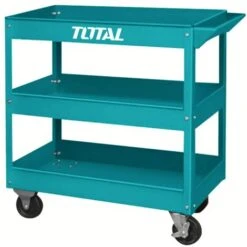 CARRELLO 3 RIPIANI PIANI PORTA ATTREZZI UTENSILI OFFICINA GARAGE RUOTE 723