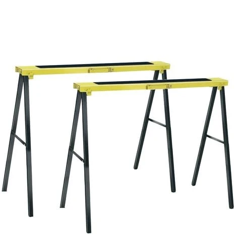 Coppia Cavalletti Richiudibili Pieghevoli Portata 100 Kg A Coppia H78x100 Cm