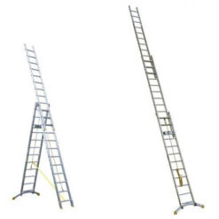 Scala In Alluminio Componibile Ultra Stabile - Tre Tronchi - 12 Pioli - TRC312