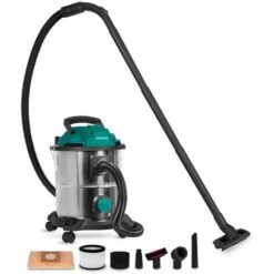 VONROC Aspiratore A Umido E A Secco Multiuso 1400W. Funzione Soffiaggio. Serbatoio 20L. Tubo Flessibile 3m. Cavo Di Alimentazione 6m