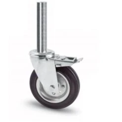 Ruota AVO 103BI 200x50 Rivestimento Gomma Girevole Con Perno Freno Trabattelli