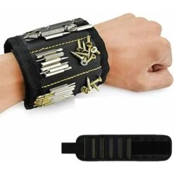 Kueatily Bracciale Magnetico Con 10 Potenti Magneti Nero