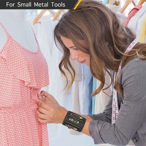 Kueatily Bracciale Magnetico Con 10 Potenti Magneti Nero - immagine 5