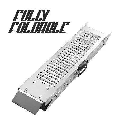 Taurus 250 - Rampa Carico Acciaio Antiscivolo Da 250 Kg Per Moto Scooter Marciapiede Dotata Maniglie. 170x22,5x4,5 Cm - immagine 4