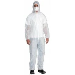 Tuta Monouso In Tnt Lifeguard 40 Xl Completa Di Cappuccio E Zip Intera