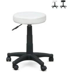 Sgabello Con Ruote Estetista Manicure Pedicure Oculista Tatuatore Speedy Colore: Bianco