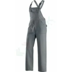 Pantaloni Da Lavoro Con Pettorina 100% In Cotone, 250 Gr/m2, Multitasche