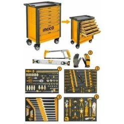Carrello Officina Portautensili INGCO Cassettiera Porta Attrezzi Con Ruote 162zp