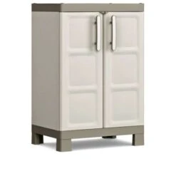Armadio Keter Excellence Basso 2 Ante In Resina Grigio, 65x45x97 Cm
