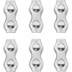 6pcs M4 Clip Per Fune Metallica Morsetto Per Fune Duplex Clip Per Fune Metallica A 2 Montanti Per Stendibiancheria Patio Fisso Vele Da Sole Sospese