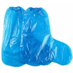 Copriscarpe Da Campeggio E Outdoor In Polietilene Monouso Confezione Da 10, Blu Trasparente