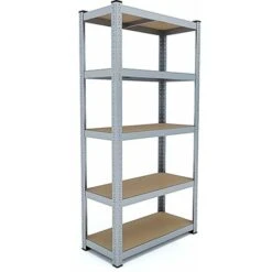 Scaffale In Metallo E MDF Scaffale Ad Alta Portata Fino A 875 Kg Con 5 Ripiani Regolabili Ideale Per Garage Officina Cantina Capannone Magazzino Design Modulare 180 X 90 X 40 Cm