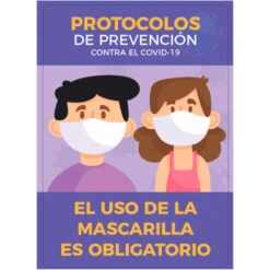 Vinilo Adhesivo | Prevención Covid-19 | 42x29.7 Cm | Uso Mascarilla