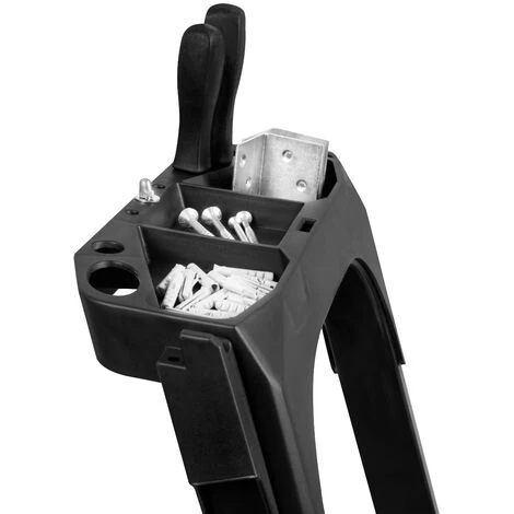 VONROC PRO Scala Domestica Pieghevole In Alluminio. 4 Gradini Antiscivolo. Altezza Aperta 1,43m. Capacità Massima 150kg - immagine 3