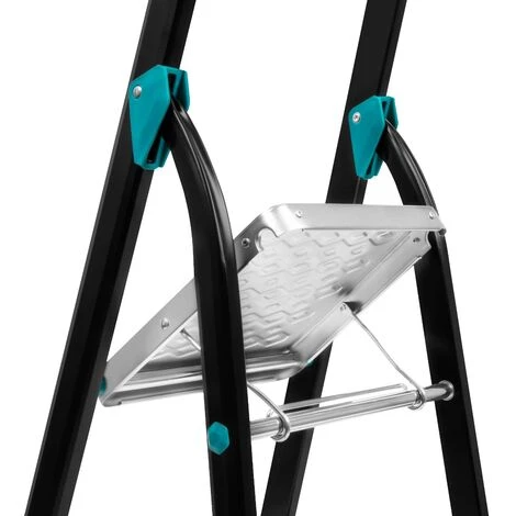 VONROC PRO Scala Domestica Pieghevole In Alluminio. 4 Gradini Antiscivolo. Altezza Aperta 1,43m. Capacità Massima 150kg - immagine 4