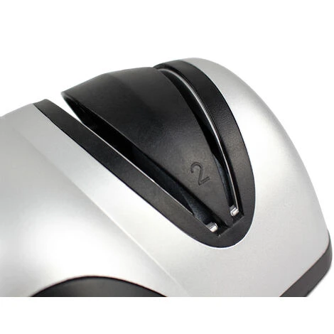 Domaier Affilacoltelli Elettrico, Affilatrice A Due Livelli, Nero/Argento, Materiale: Plastica ABS - immagine 5