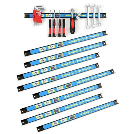 Set Di Barre Magnetiche 9x46 Cm Sbarra Porta Utensili In Acciaio Porta Attrezzi A Muro Per Officine - immagine 2