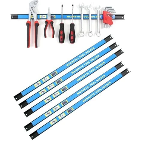 Set Di Barre Magnetiche 6x61 Cm Sbarra Porta Utensili In Acciaio Porta Attrezzi A Muro Per Officine - immagine 2