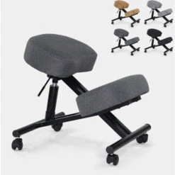 Sedia Ortopedica Sgabello Svedese Ergonomica Tessuto Balancesteel Lux Colore: Grigio Scuro