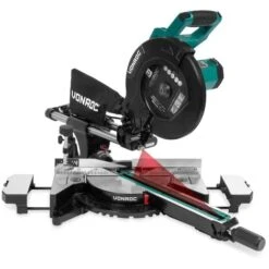 VONROC PRO Troncatrice Scorrevole 2200W - 255mm PRO. Velocità Regolabile. Multimateriale. Con Laser, Luce LED E Lama 48T