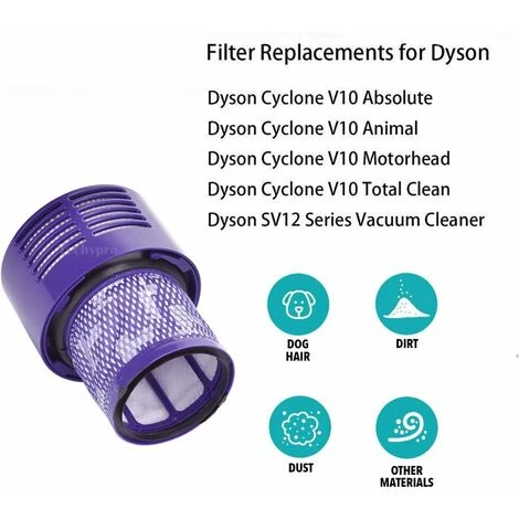 HIASDFLS Accessori Per La Pulizia Confezione Da 2 Parti Di Ricambio Per Filtri V10 Per Dyson Cyclone V10 Animal/Absolute/Motorhead/Total Clean, Con Numero Di Parte 969082-01 - immagine 5