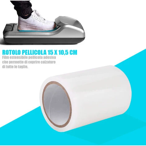 Rotolo Pellicola Adesiva Per Dispenser Copriscarpe Automatico 10x15 Cm - immagine 4