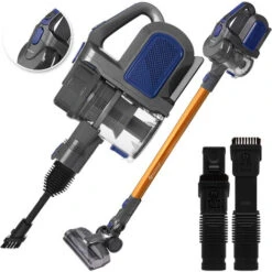 KESSER® Aspiratore Ciclonico A Batteria 2in1 Aspirapolvere Portatile Senza Sacco Senza Fili Fino A 55 Min Di Autonomia Spazzola Elettrica Batteria Agli Ioni Di Litio Per La Pulizia Di Soffitti