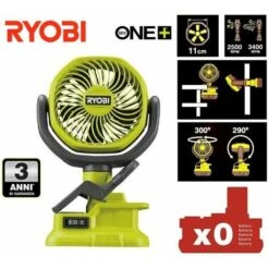 VENTILATORE COMPATTO PORTATILE AGGANCIAB A BATTERIA 18V (BATTERIA ESCLUSA) RYOBI