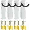 Relaxdays Portabici Da Muro, Set Da 4 Ganci Da Parete Per Bici, Regge Max. 25 Kg, Per Garage, Supporto Verticale, Bianco