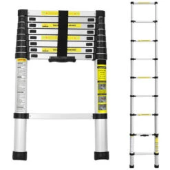 Randaco Scala Telescopica Ad Estensione Fino A 150 Kg Stabile Scala A Pioli In Alluminio 2,6 M