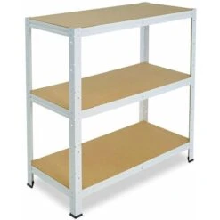 Shelfplaza® HOME 100x23x45 Cm Scaffale Metallo Per Carichi Pesanti Bianco Con 3 Ripiani Con 175kg Capacità Di Carico / Scaffali In Metallo Per Garage Come Scaffali Per Ripostiglio O Officina