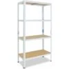 Shelfplaza® HOME 155x80x50 Cm Scaffale Metallo Per Carichi Pesanti Bianco Con 4 Ripiani Con 175kg Capacità Di Carico / Scaffali In Metallo Per Garage Come Scaffali Per Ripostiglio O Officina