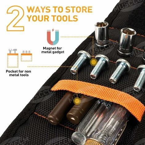 Bracciale Magnetico, Regolabile Con 20 Magneti Super Potenti Per Viti Chiodi Punte Da Trapano, Idea Regalo Per Uomini Papà Compleanno, Strumento Regalo Per Fai Da Te Tuttofare Regalo Festa Del Papà - immagine 5