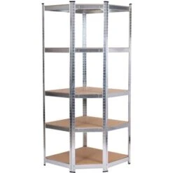 Scaffale Angolare In Metallo Zincato In Kit Catter House Max Pro 70x40x180 Cm Con 5 Ripiani Regolabili Supporta Fino A 875 Kg