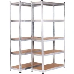 Pack 2 Scaffali In Metallo In Kit Catter House Max Pro 90x40x180 Cm Con 5 Ripiani Regolabili Supportano Fino A 875 Kg